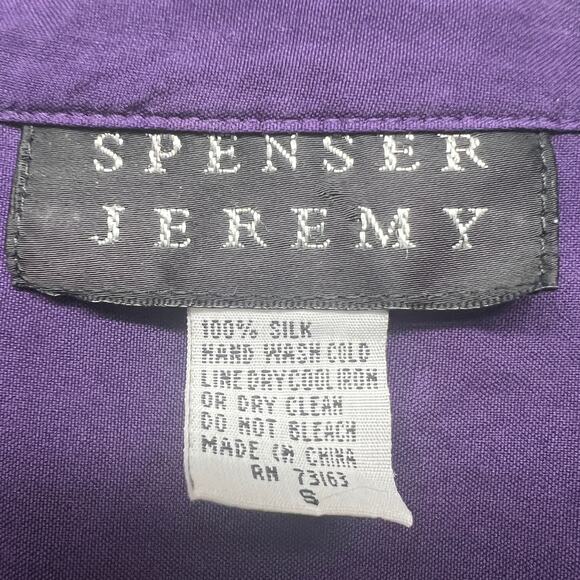 Spenser Jeremy 100% Silk Button Down Long Sleeve Purple Shirt Women's Size Small - Picture 2 of 10